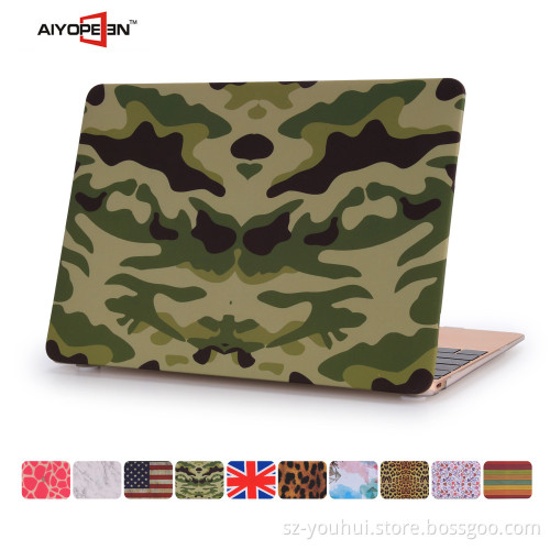 High quality Camouflage green hard case for macbook, Frosted PC Case Camouflage Surface for macbook 11/12/13/15 inch